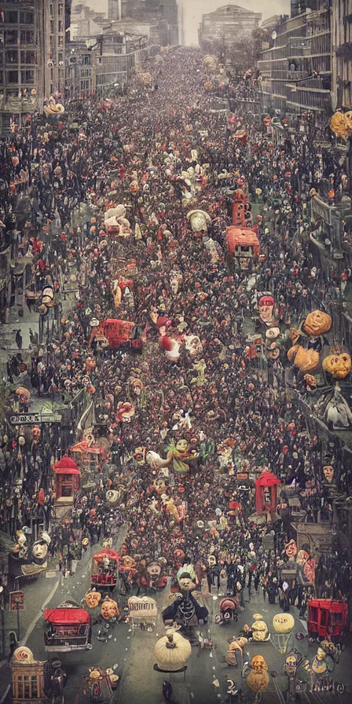 Image similar to a vintage thanksgiving day parade by alexander jansson and where's waldo