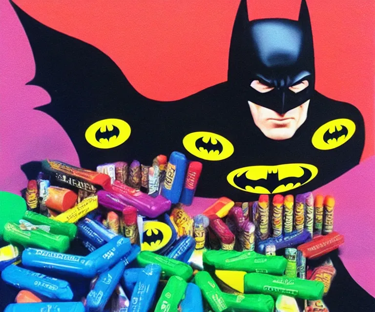 Prompt: “ treacher collins batman eating crayons from the box, photorealistic, hyperrealism, 8 k ”