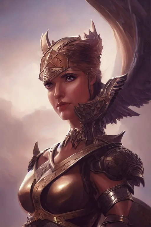 Image similar to amazon valkyrie athena, d & d, fantasy, portrait, highly detailed, headshot, digital painting, trending on artstation, concept art, sharp focus, illustration, art by artgerm and greg rutkowski and magali villeneuve