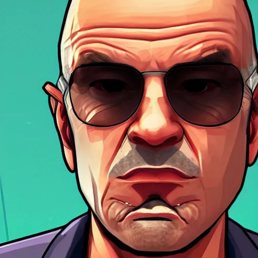 Image similar to Lalo Salamanca from Better Call Saul as a GTA character portrait, Grand Theft Auto, GTA cover art