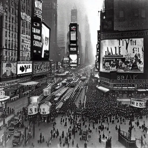 Prompt: alfred stieglitz black and white photo of times square in 1 9 3 3