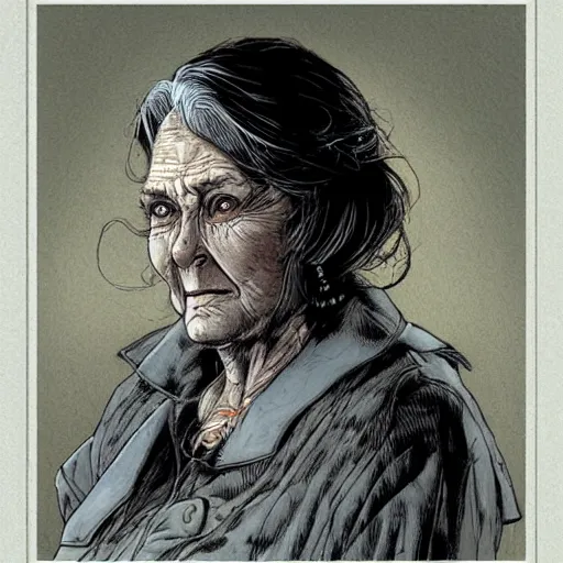 Image similar to a beautiful portrait of an old woman Travis Charest style