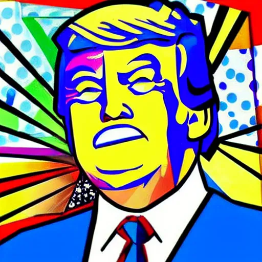 Prompt: donald trump! portrait by romero britto!