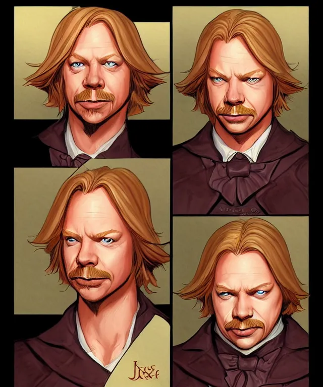 Prompt: a fantasy comic - style full portrait of a halfling maitre'd who looks like david spade, digital illustration by ken taylor and sana takeda and jenny frison, character design, concept art, fine inking lines, vivid colors, dnd, highly detailed!, hd, 4 k, trending on artstation