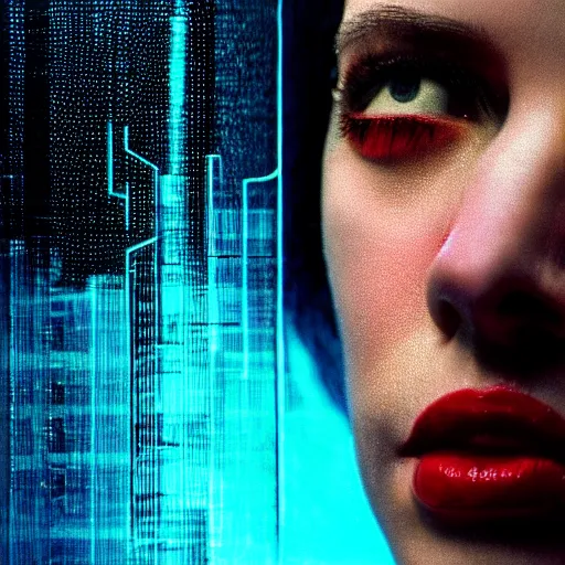 Image similar to cinestill 5 0 d candid photographic portrait by jean - luc godard of a retro - futurist android, closeup, modern cyberpunk moody emotional cinematic, pouring rain menacing lights shadows, 8 k, hd, high resolution, 3 5 mm, f / 3 2, ultra realistic faces, ex machina, blur, unframed