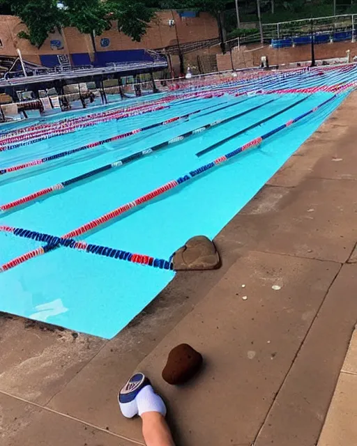 Prompt: wtf! is this poop on the public pool? hell nah can't have shit in detroit smh, instagram post, viral post, viral image, viral on instagram, viral on twitter, phone quality