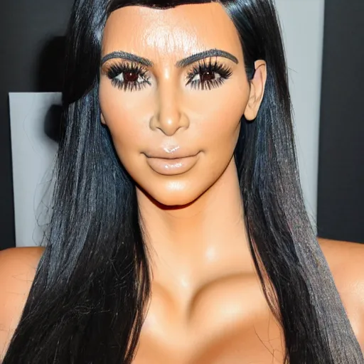 Image similar to kim kardashian as a blowup doll.