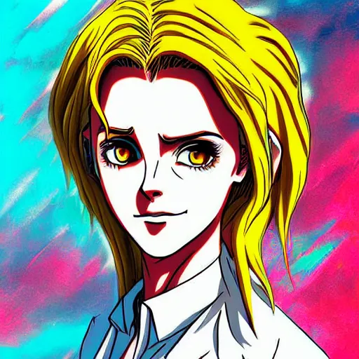 Prompt: digital art, Emma Watson as Issac Netero on hunter x hunter, painted by Yoshihiro Togashi