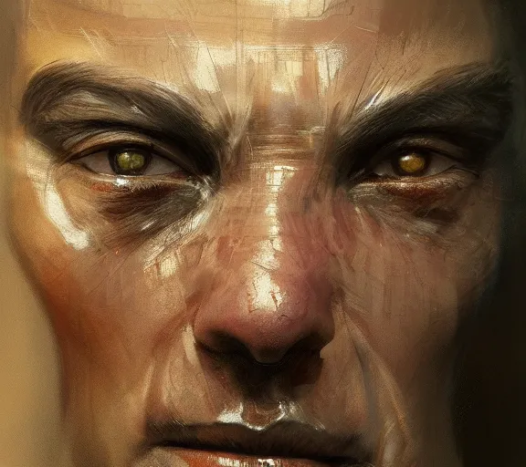 Image similar to a hyper-detailed portrait of a unique inhuman creature by Craig Mullins; trending on artstation; 90mm; f/1.4