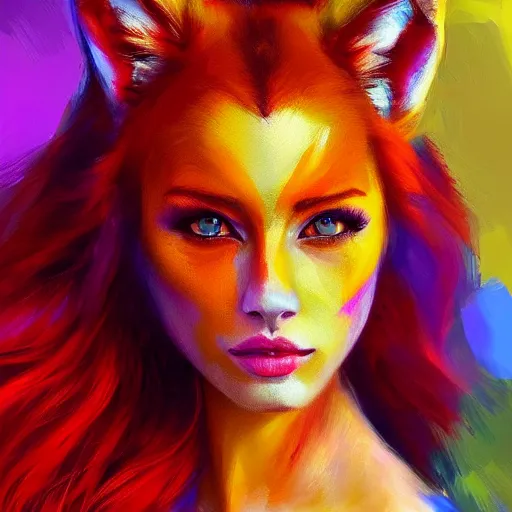 A vibrant portrait of a beautiful vixen by LQC Studios | Stable ...