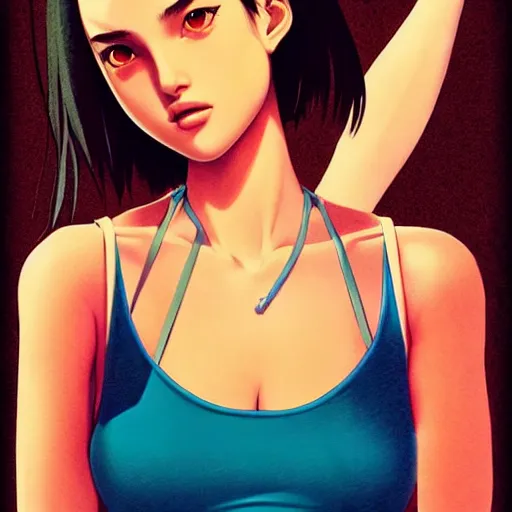 Image similar to a beautiful young kayo shibuya natalie portman alluring gravure model, wearing elaborate designer tank top, by akira toriyama and wlop and ilya kuvshinov and artgerm and, aesthetic, gorgeous, stunning, alluring, attractive, artstation, deviantart, pinterest, digital art