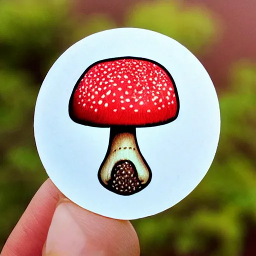 Prompt: cute mushroom sticker