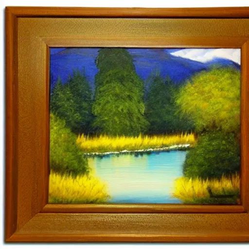 Image similar to artwork by bob ross