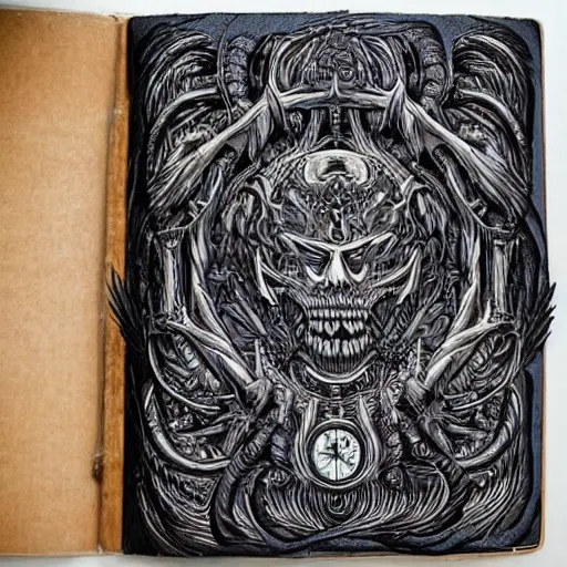 Image similar to necronomicon highly detailed and illustrated