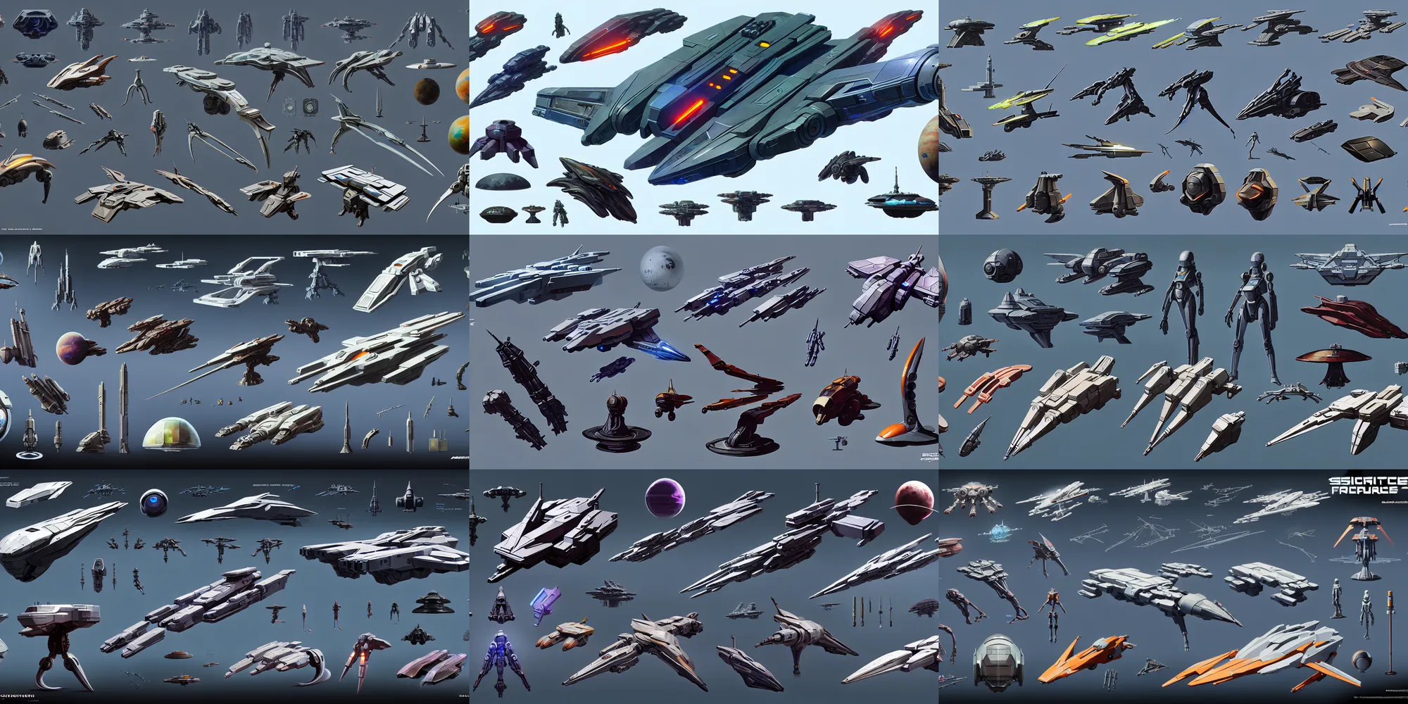 Prompt: futuristic sci - fi props and gadget, inspired by moebius, hard surface, collection, kitbash, parts, shape and form, in watercolor gouache detailed paintings, hull, elite dangerous, star citizen, modular, pieces, golden ratio