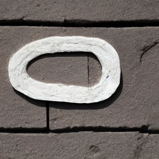 Image similar to a letter q made out of stone