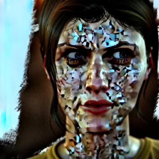 Image similar to a screenshot of alexandra daddario in the video game fallout new vegas. 3 d rendering. unreal engine. amazing likeness. very detailed. cartoon caricature