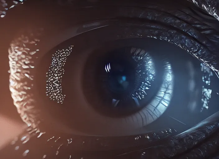 Image similar to human eye. Intricate. Very detailed 8k. Fantasy horror. Sharp. Cinematic post-processing. Unreal engine. Nanite. Ray tracing. Parallax. Tessellation