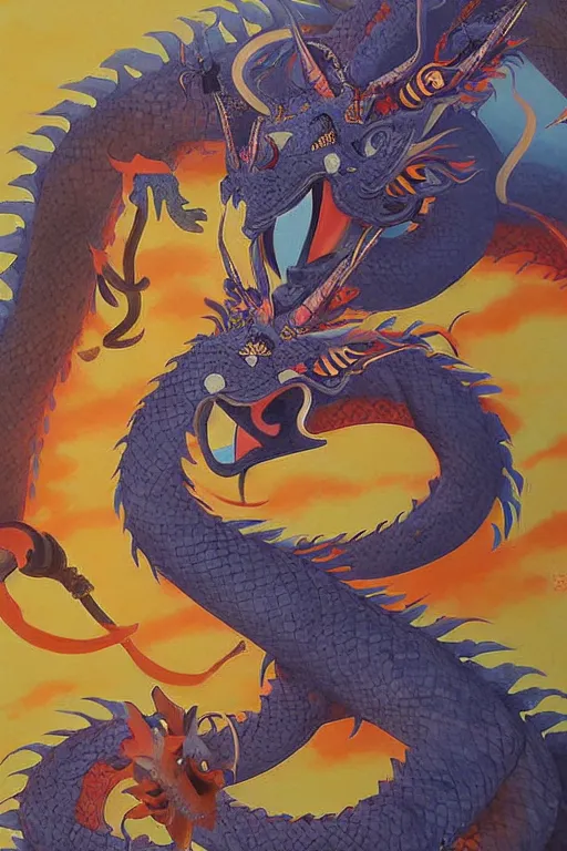 Prompt: thai dragon paintings by Chalermchai Kositpipat and Ghibli Studios