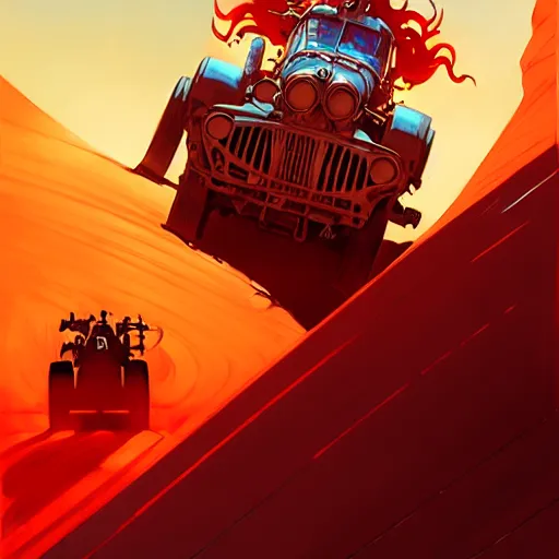 Image similar to hero world mad max fury road, behance hd by jesper ejsing, by rhads, makoto shinkai and lois van baarle, ilya kuvshinov, rossdraws global illumination