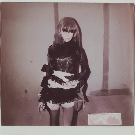 Image similar to atmospheric Polaroid photograph of Rika furude in the backrooms, professional photography