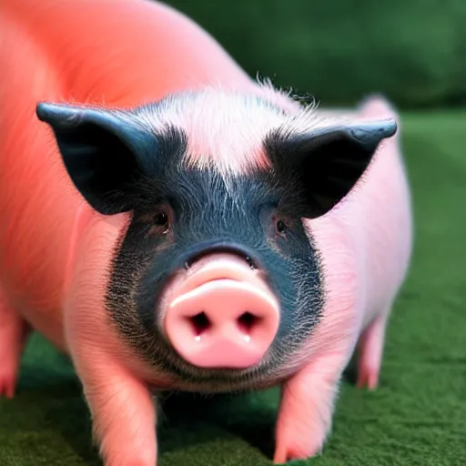 Prompt: cute adorable pig by yee chong silverfox