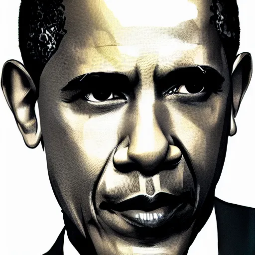 Prompt: president barack obama by yoji shinkawa game cover high quality digital art