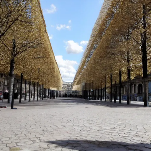 Image similar to an empty place de la contrescarpe in paris in the year 2 0 2 0