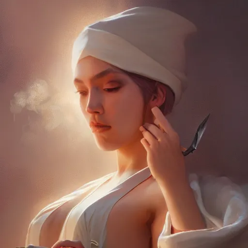 Prompt: Beautiful female wizard, 4k oil on linen by wlop, artgerm, andrei riabovitchev, nuri iyem, james gurney, james jean, greg rutkowski, highly detailed, soft lighting 8k resolution