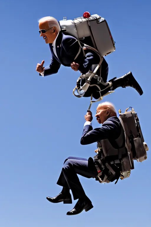 Image similar to joe biden flying with jet pack, high resolution, photorealistic, cinematic, smooth, 4 k, aesthetic lighting, baroque object, sharp focus, hyperdetailed, featured face details, tumblr trending, with small object details, winning pullitzer award photo by : canon eos 5 d mark iv, by karah mew and adnan abidi and jodie bateman