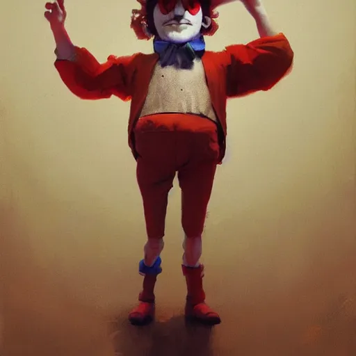 Prompt: a clown , artwork by Sergey Kolesov, arstation,