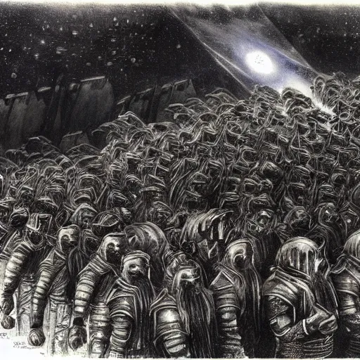 Image similar to dwarven cave fleet day, dwarven military parade, illustration by Alan Lee