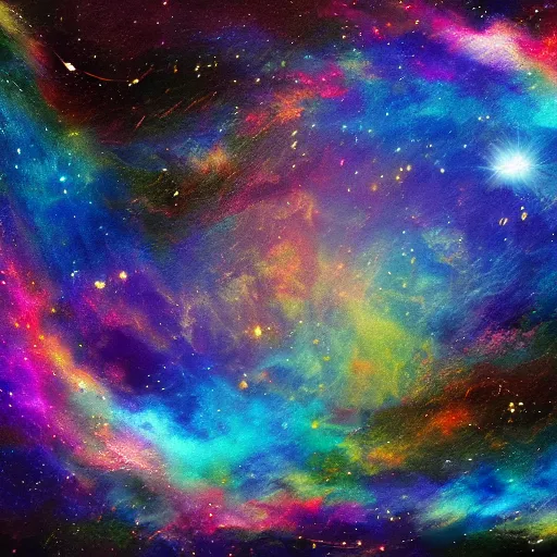 Prompt: an abstract painting of the universe, digital art, 4K,