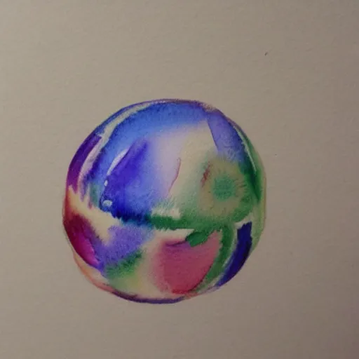 Prompt: watercolour drawing of a ball