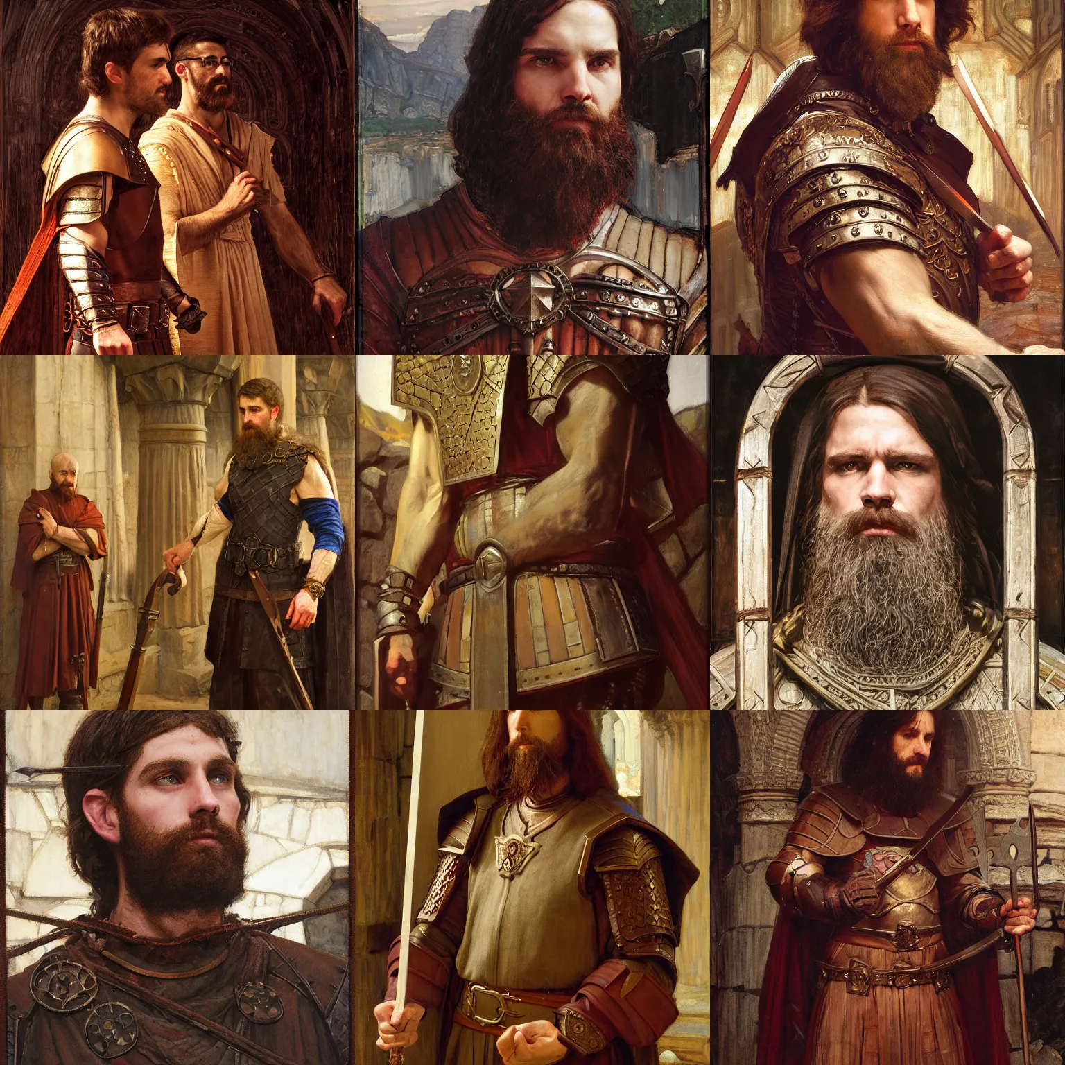 Prompt: dungeons and dragons male cleric intricate portrait by john william waterhouse and Edwin Longsden Long and Theodore Ralli and Nasreddine Dinet, oil on canvas. Cinematic, hyper realism, dramatic lighting, high detail 8k