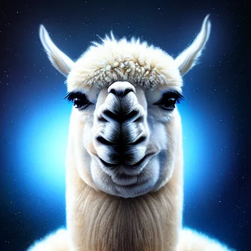Image similar to beautiful serene intricate portrait of a realistic astronaut llama. soft focus, 8 k, art by irakli nadar, hyperrealism, hyperdetailed, ultra realistic
