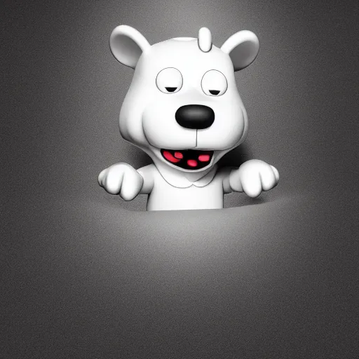 Image similar to brian griffin, from family guy, hyperrealism, octane render, 8 k, high resolution, art by artgerm