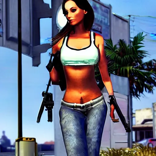 Prompt: gta style, gorgeous, girl