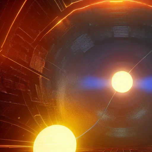 Image similar to a glowing orb of energy floating in mid - air, the inside is like a giant star - gate with portals to other spaces and dimensions, 8 k octane, beautifully, detailed render, post - processing