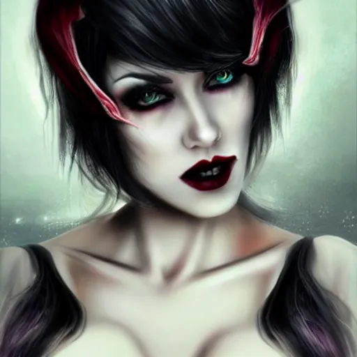 Image similar to beautiful vampire woman portraits, ultrarealistic, Gothic