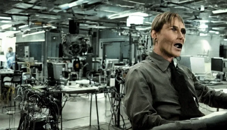 Image similar to big budget movie about a demonically possessed super computer