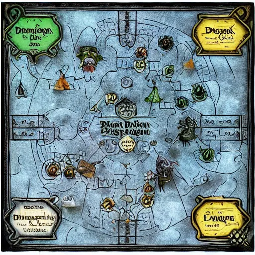 Image similar to dungeons and dragons dungeon map, dark, gloomy, dim candle light