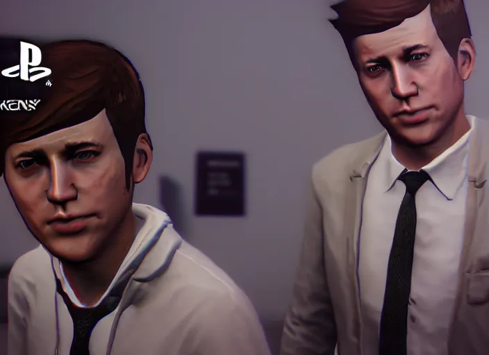 Image similar to ps 4 gameplay, john f kennedy in life is strange, unreal engine, upper body and face