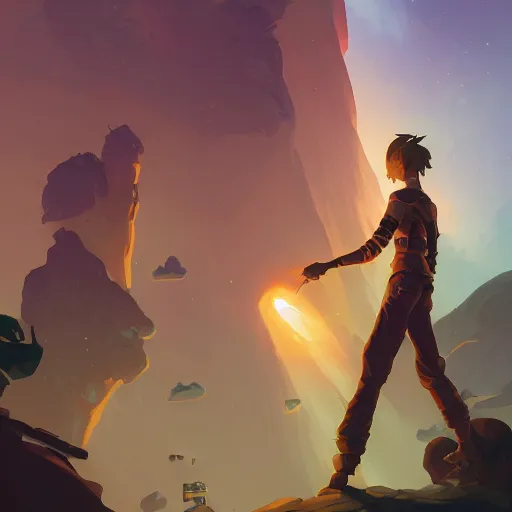 Image similar to hero world close encounters of the third kind, behance hd by jesper ejsing, by rhads, makoto shinkai and lois van baarle, ilya kuvshinov, rossdraws global illumination