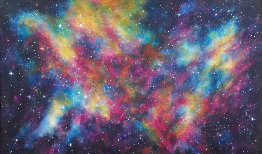 Prompt: galaxies and nebulae, oil painting