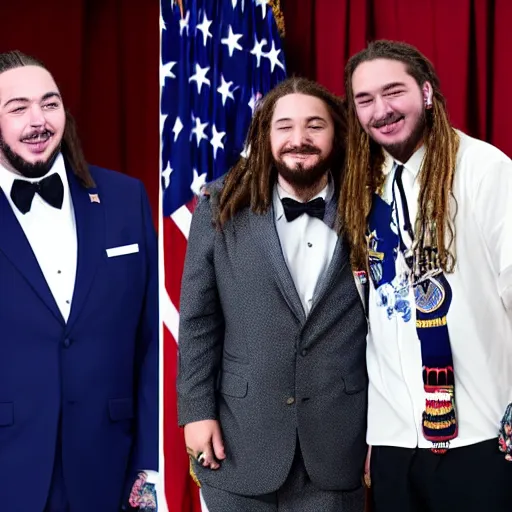 Image similar to Post Malone is officially elected president of the United States, White House photographer