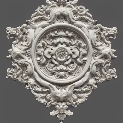 Prompt: Beautiful victorian baroque, ultra detailed, high definition, octane render 3d, ivory carved flower