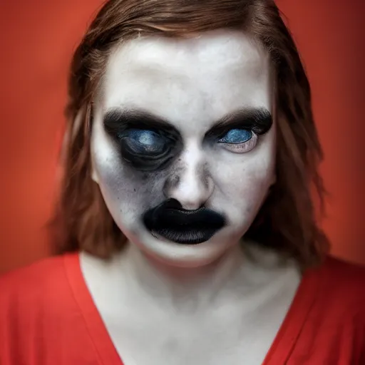 Image similar to my female sleep paralysis demon, 8k, award winning photo, studio portrait