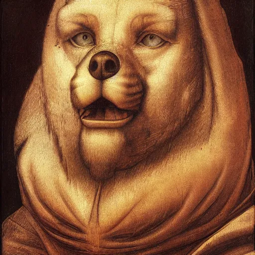 Image similar to portrait of retarded wolf, da vinci