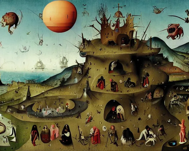 Image similar to hieronymus bosch concept art of the gta v